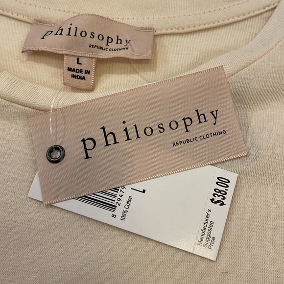 PHILOSOPHY cream muscle / tank t- shirt size L - Picture 7 of 8